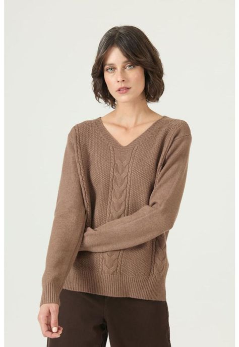 Sweater cafe moro trenzas PRIVILEGE 2676-2