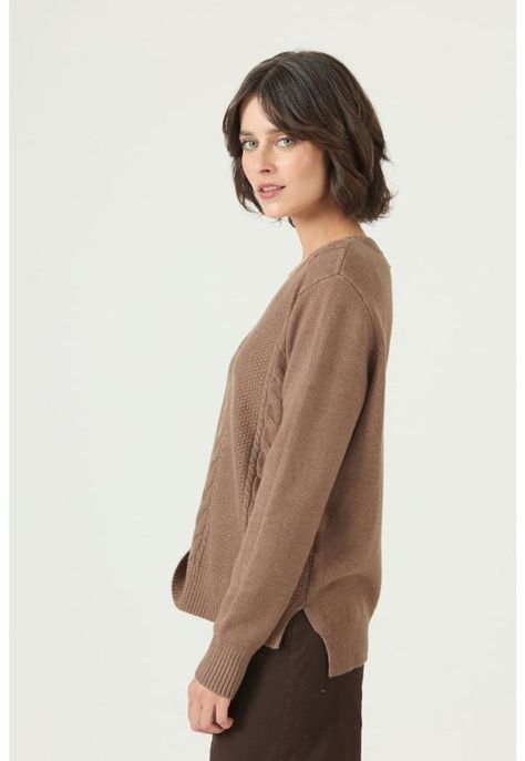 Sweater cafe moro trenzas PRIVILEGE 2676-3