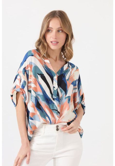 Blusa denim estampada PRIVILEGE 1595-0