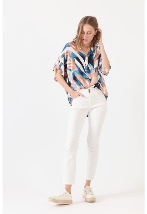 Blusa denim estampada PRIVILEGE 1595-1
