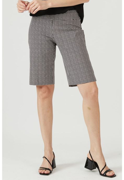 Short vestir regular negro estampado-1