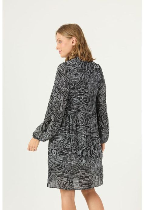 Vestido negro estampado PRIVILEGE 2143-4