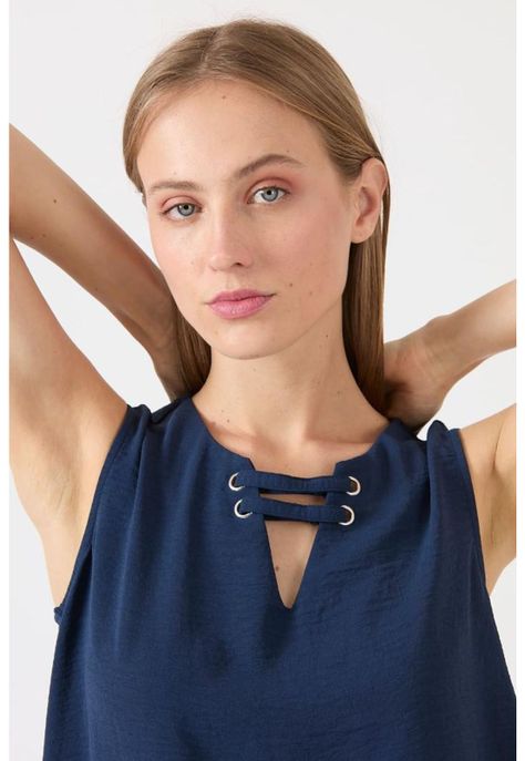 Blusa azul marino sin mangas PRIVILEGE-2