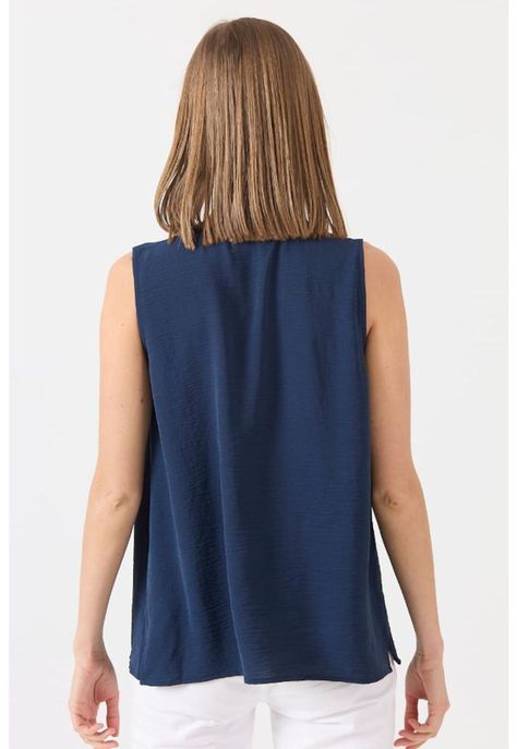 Blusa azul marino sin mangas PRIVILEGE-4