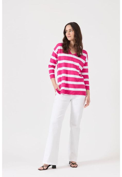 Sweater fucsia manga 3/4 PRIVILEGE-1