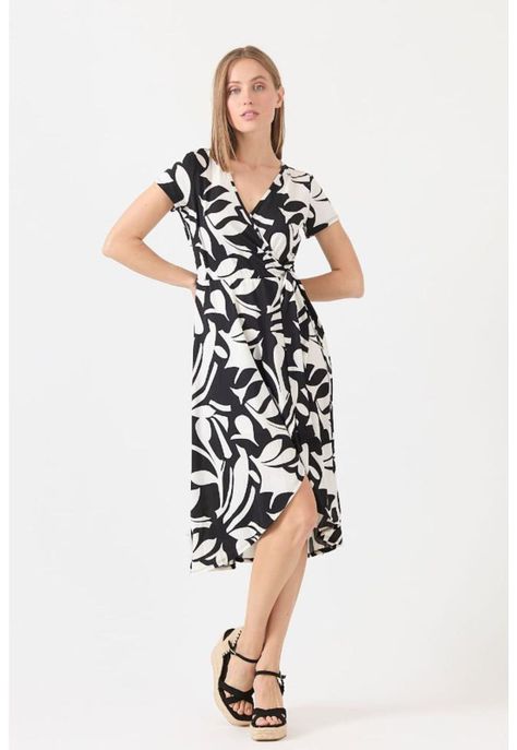 Vestido negro estampado PRIVILEGE 1146-0