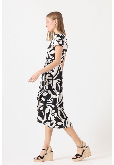 Vestido negro estampado PRIVILEGE 1146-1