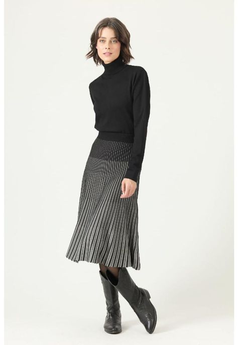 Falda gris rayas PRIVILEGE 2753-0