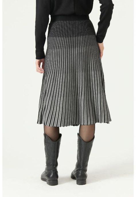 Falda gris rayas PRIVILEGE 2753-3