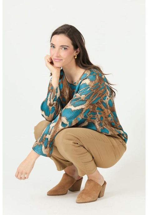 Blusa camel estampada PRIVILEGE 2380-0
