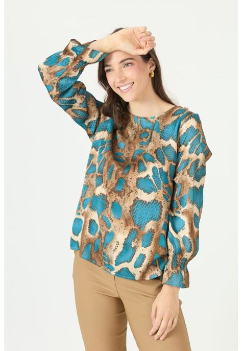 Blusa camel estampada PRIVILEGE 2380-2
