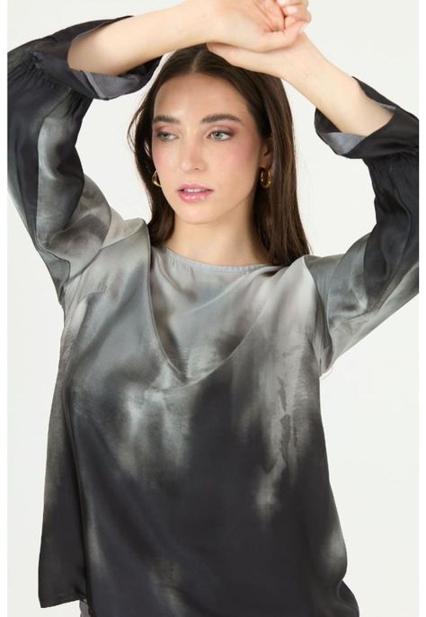 Blusa gris estampada PRIVILEGE 2381-0