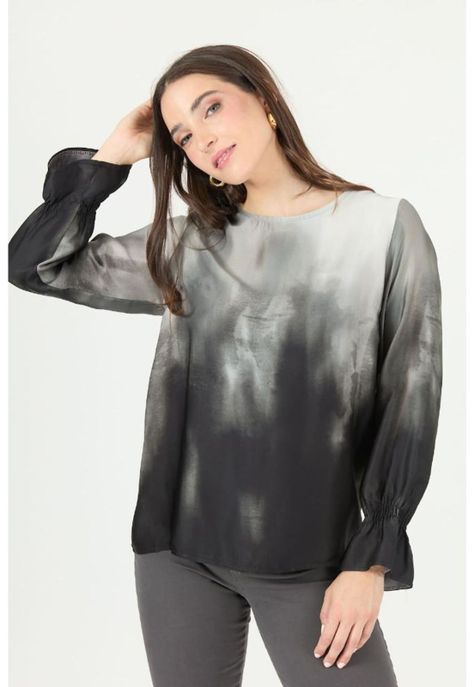 Blusa gris estampada PRIVILEGE 2381-1