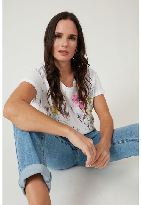 Polera multicolor estampada-1