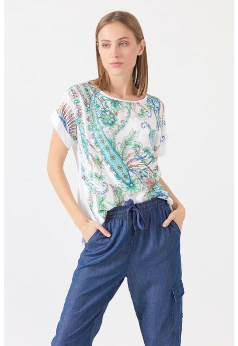 Blusa celeste estampada PRIVILEGE 1201-0