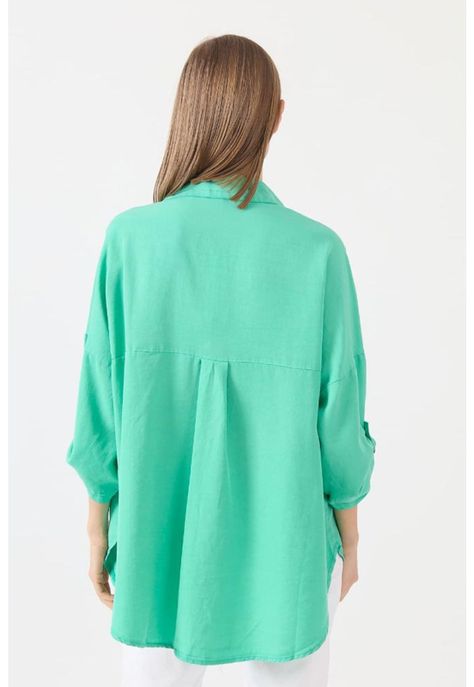 Blusa de tencel verde esmeralda PRIVILEGE 1508-3