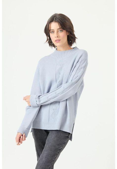 Sweater celeste flores PRIVILEGE 2772-0