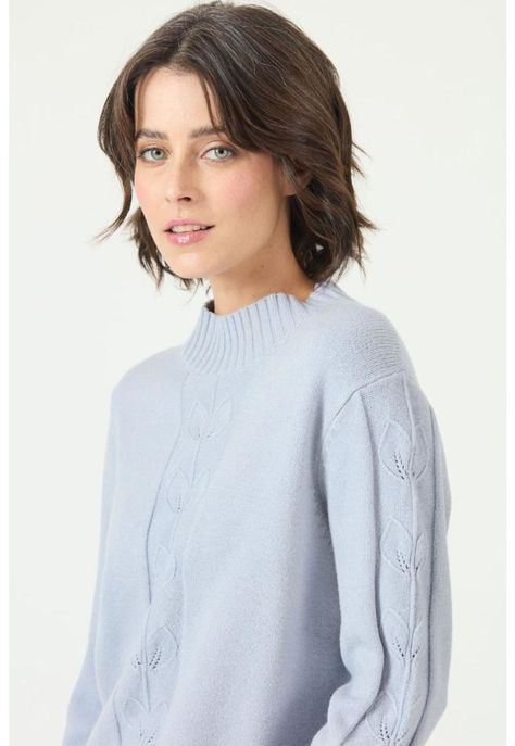 Sweater celeste flores PRIVILEGE 2772-1