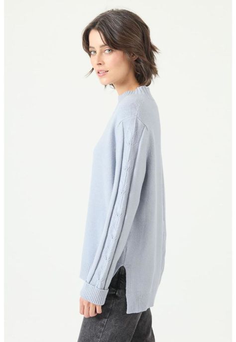 Sweater celeste flores PRIVILEGE 2772-3