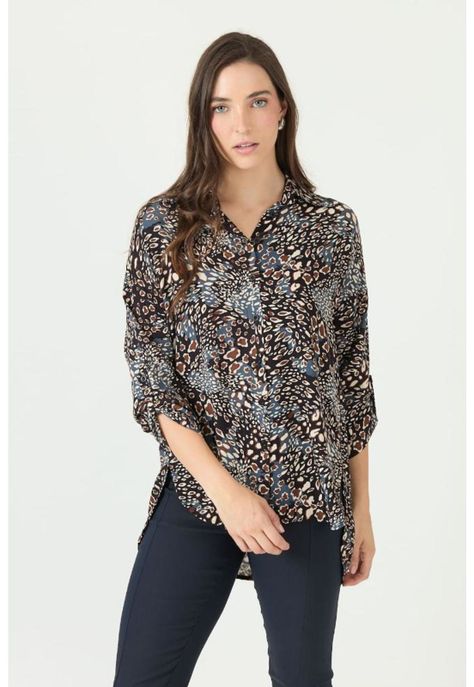 Blusa azul estampada PRIVILEGE 2397-0