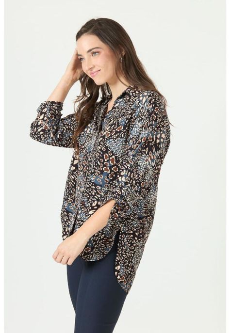 Blusa azul estampada PRIVILEGE 2397-1