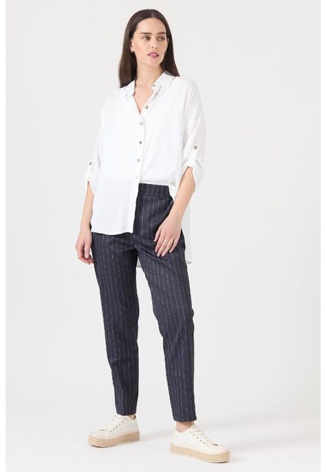 Pantalon straight azul rayas PRIVILEGE 1093-0