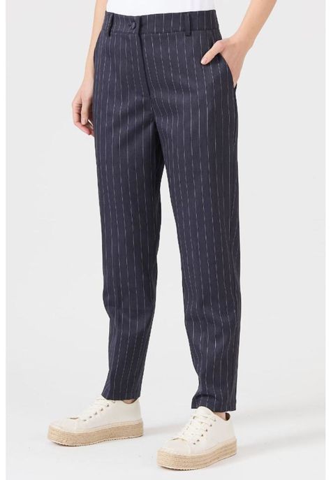 Pantalon straight azul rayas PRIVILEGE 1093-1