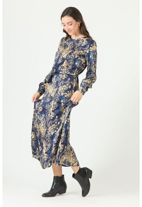 Vestido azul estampado PRIVILEGE 2339-1