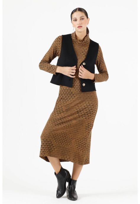 Vestido cafe PRIVILEGE 398-0