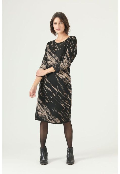 Vestido negro estampado PRIVILEGE 2630-2