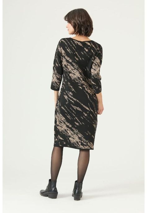 Vestido negro estampado PRIVILEGE 2630-4