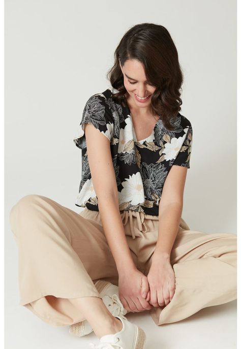 Pantalon straight beige-0