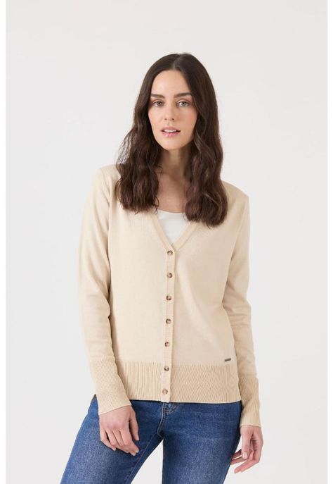 Cardigan beige manga larga PRIVILEGE-1