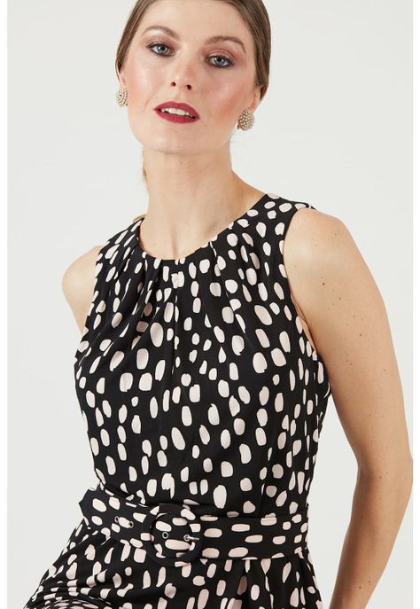 Vestido negro estampado-0