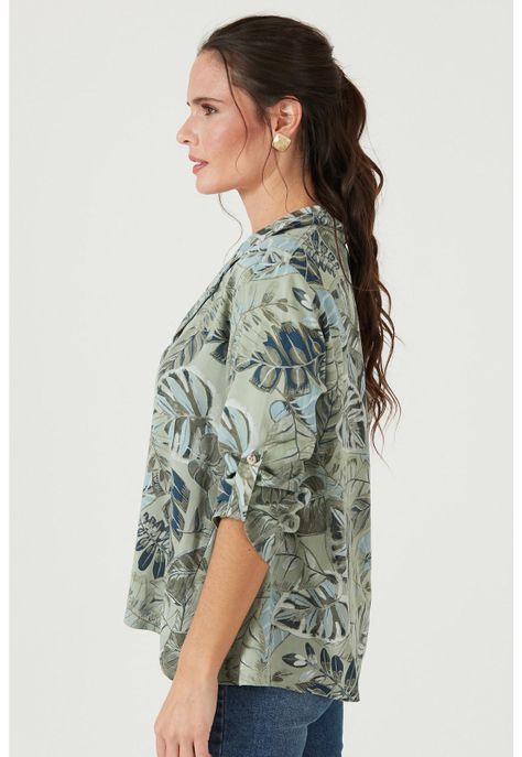 Blusa verde estampada-2