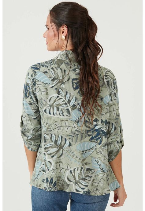 Blusa verde estampada-3