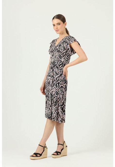 Vestido negro estampado PRIVILEGE 1373-1
