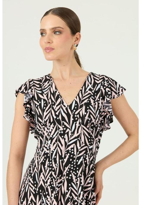 Vestido negro estampado PRIVILEGE 1373-3