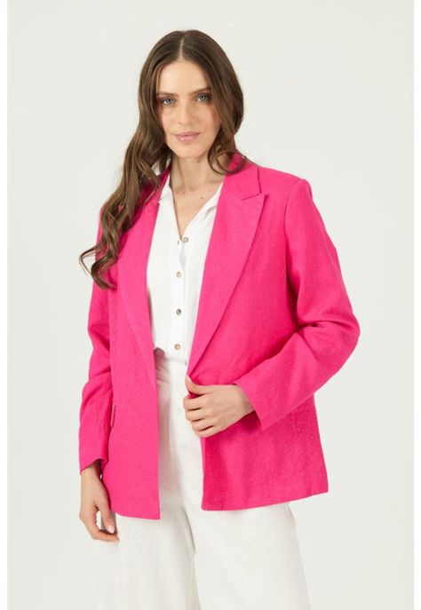 Blazer con lino fucsia PRIVILEGE-1