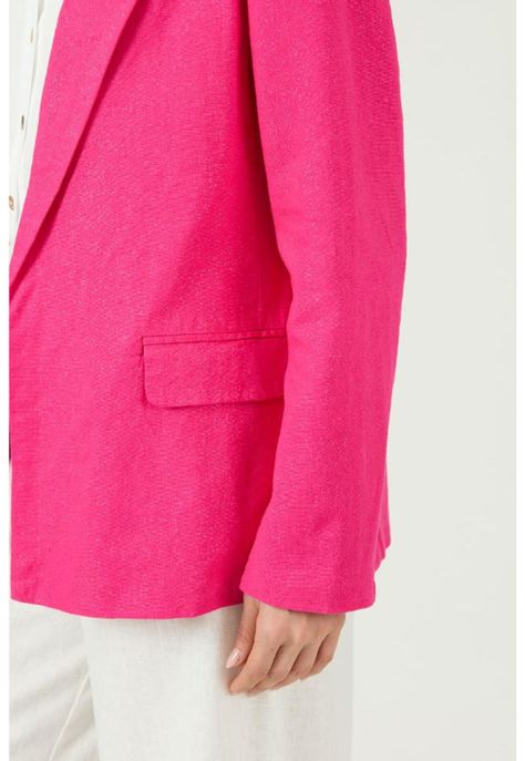 Blazer con lino fucsia PRIVILEGE-4