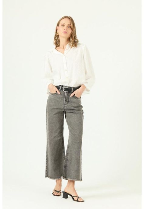 Pantalon wide leg gris PRIVILEGE 2065-0