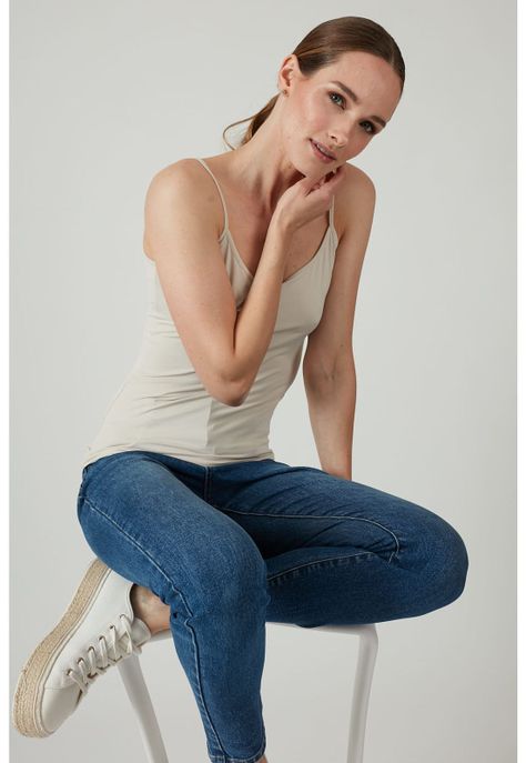 Polera poliamida beige-0
