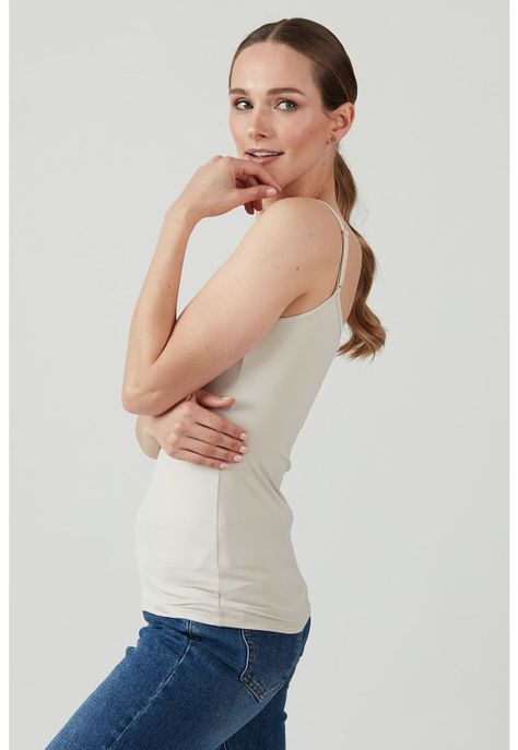 Polera poliamida beige-1