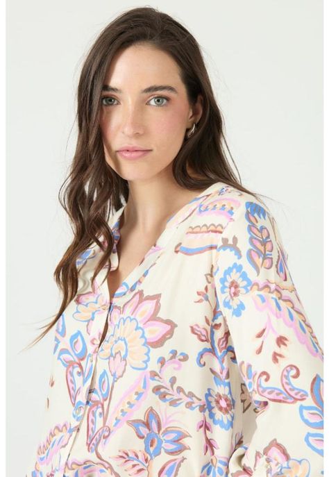 Blusa blanca estampada PRIVILEGE 2353-0