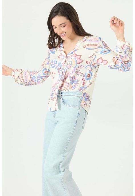 Blusa blanca estampada PRIVILEGE 2353-1