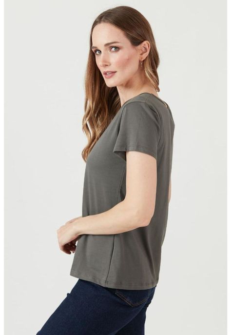 Polera con algodon pima gris oscuro PRIVILEGE 2094-1
