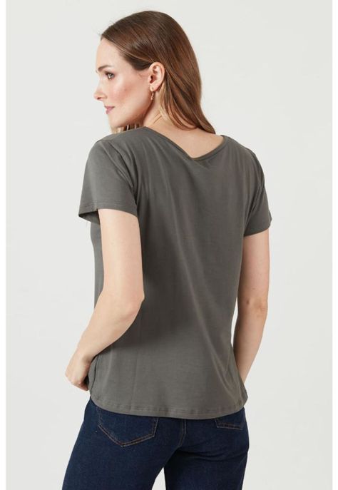 Polera con algodon pima gris oscuro PRIVILEGE 2094-2