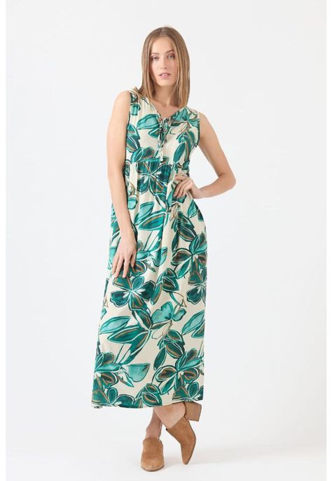 Vestido verde estampado PRIVILEGE 1153-0