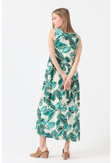 Vestido verde estampado PRIVILEGE 1153-3
