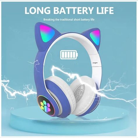 Audífonos inalámbricos Bluetooth RGB Orejas gato-2